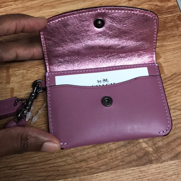 Coach Shimmering Trim Pouch Mini Wristlet - Picture 3 of 8